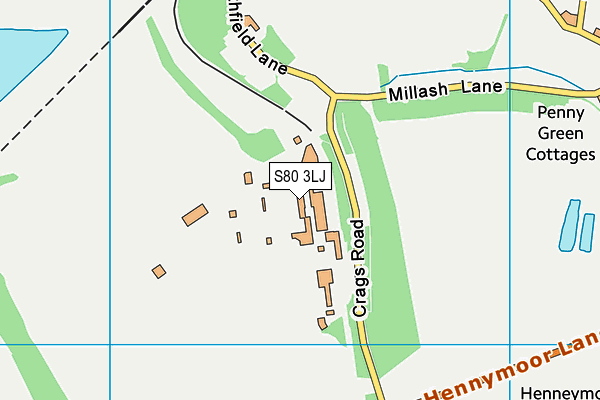 S80 3LJ map - OS VectorMap District (Ordnance Survey)