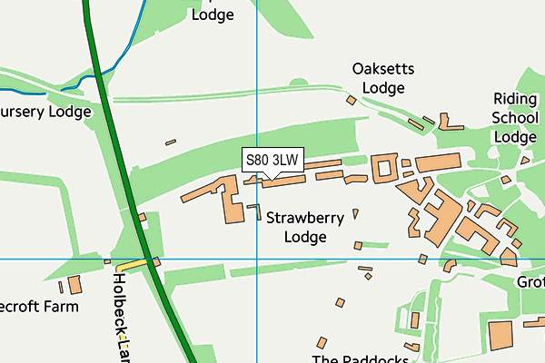 S80 3LW map - OS VectorMap District (Ordnance Survey)