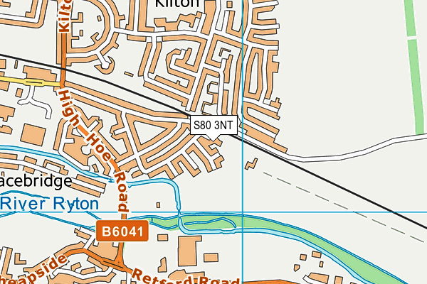 S80 3NT map - OS VectorMap District (Ordnance Survey)