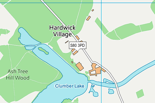 S80 3PD map - OS VectorMap District (Ordnance Survey)