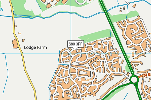 S80 3PF map - OS VectorMap District (Ordnance Survey)
