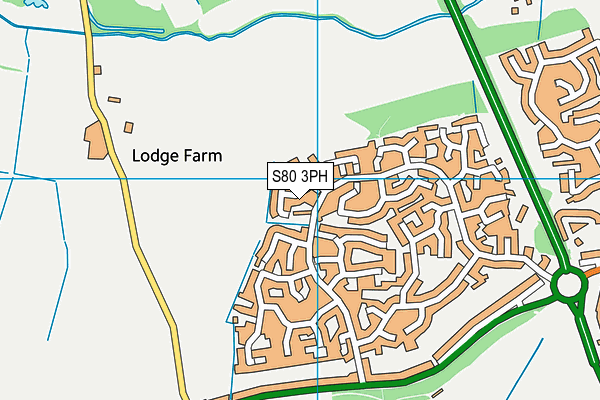 S80 3PH map - OS VectorMap District (Ordnance Survey)