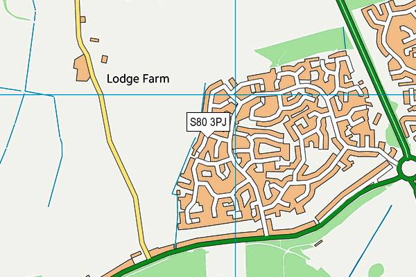 S80 3PJ map - OS VectorMap District (Ordnance Survey)