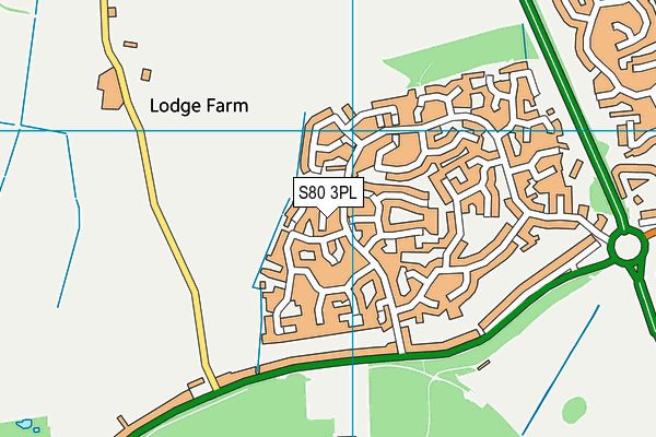 S80 3PL map - OS VectorMap District (Ordnance Survey)