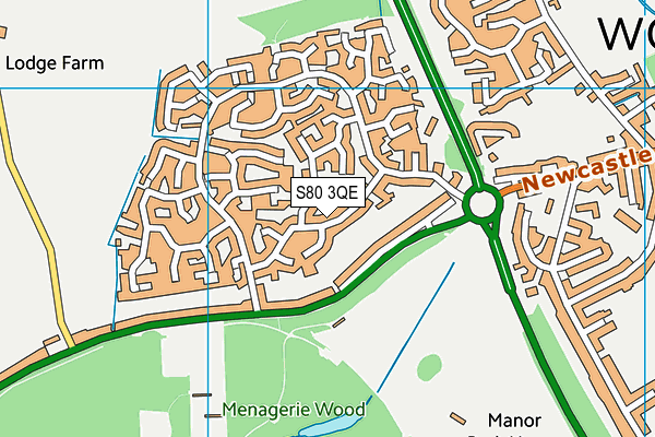 S80 3QE map - OS VectorMap District (Ordnance Survey)