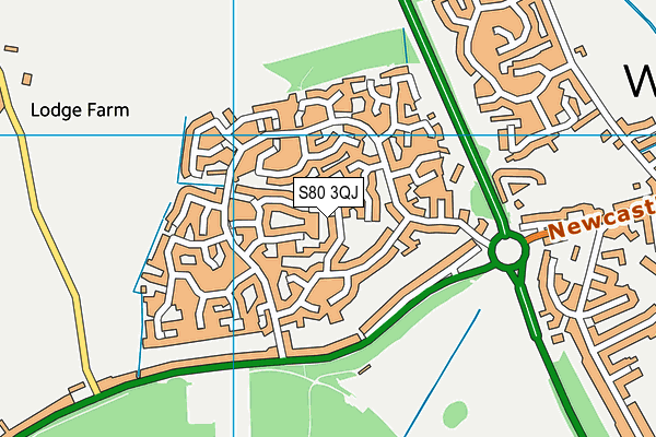 S80 3QJ map - OS VectorMap District (Ordnance Survey)