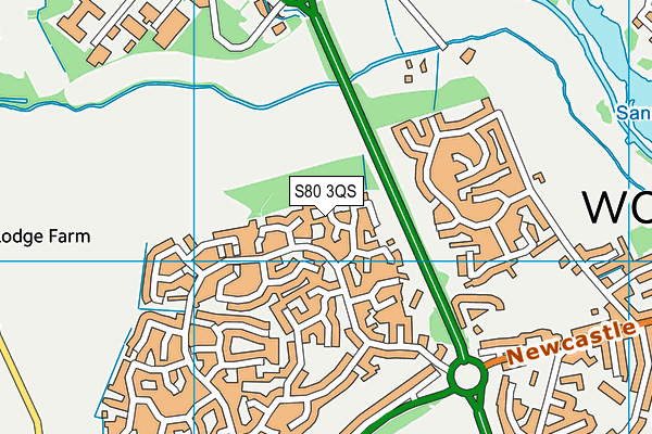 S80 3QS map - OS VectorMap District (Ordnance Survey)