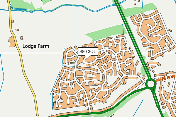 S80 3QU map - OS VectorMap District (Ordnance Survey)