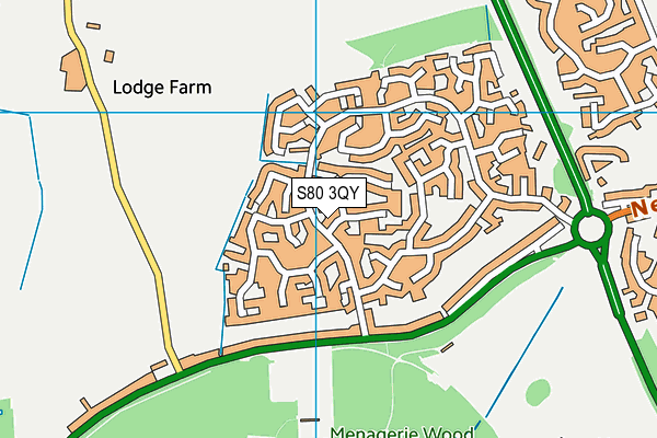 S80 3QY map - OS VectorMap District (Ordnance Survey)