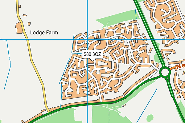 S80 3QZ map - OS VectorMap District (Ordnance Survey)