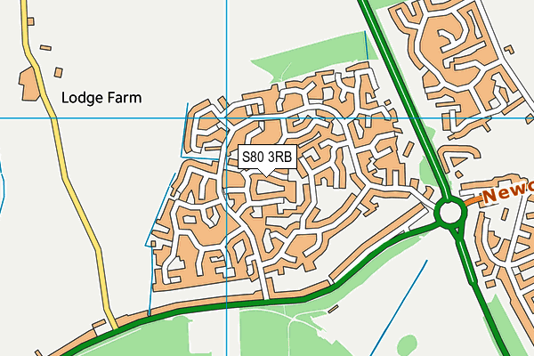 S80 3RB map - OS VectorMap District (Ordnance Survey)