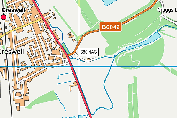 S80 4AG map - OS VectorMap District (Ordnance Survey)