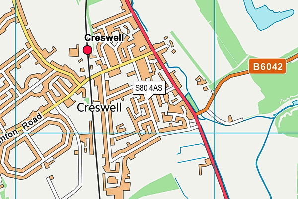 Creswell Leisure Centre (Closed) map (S80 4AS) - OS VectorMap District (Ordnance Survey)