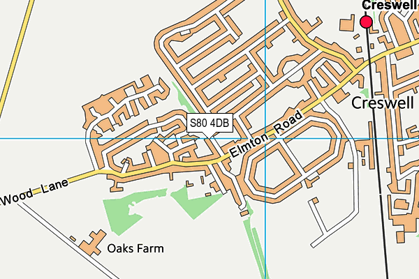 S80 4DB map - OS VectorMap District (Ordnance Survey)