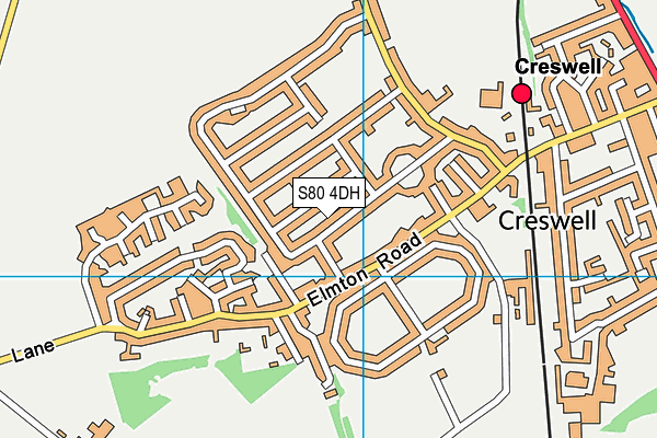S80 4DH map - OS VectorMap District (Ordnance Survey)