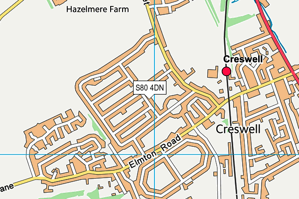 S80 4DN map - OS VectorMap District (Ordnance Survey)