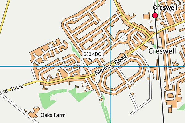 S80 4DQ map - OS VectorMap District (Ordnance Survey)