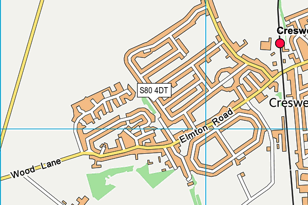 S80 4DT map - OS VectorMap District (Ordnance Survey)