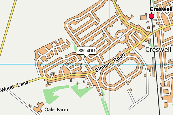 S80 4DU map - OS VectorMap District (Ordnance Survey)