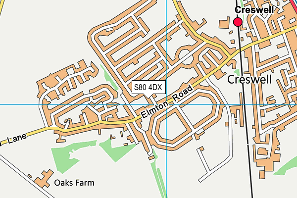 S80 4DX map - OS VectorMap District (Ordnance Survey)