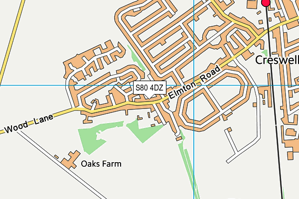 S80 4DZ map - OS VectorMap District (Ordnance Survey)