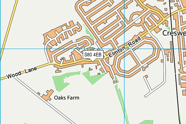 S80 4EB map - OS VectorMap District (Ordnance Survey)