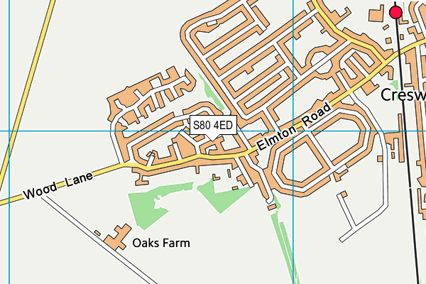 S80 4ED map - OS VectorMap District (Ordnance Survey)