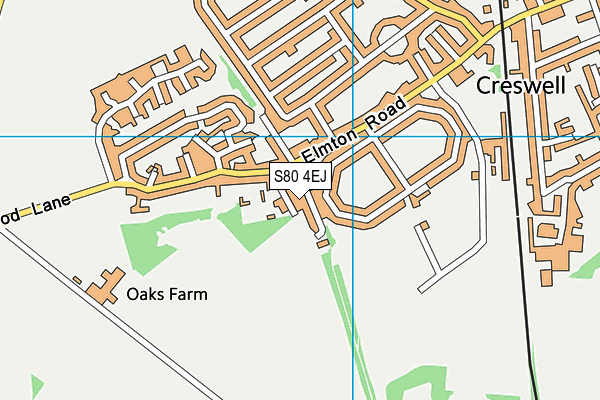 S80 4EJ map - OS VectorMap District (Ordnance Survey)
