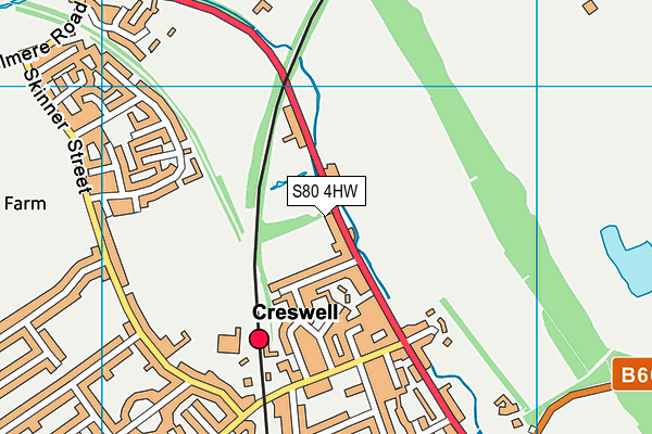 S80 4HW map - OS VectorMap District (Ordnance Survey)