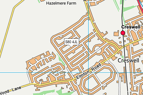 S80 4JL map - OS VectorMap District (Ordnance Survey)