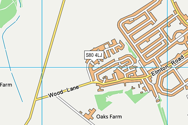 S80 4LJ map - OS VectorMap District (Ordnance Survey)