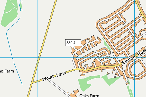 S80 4LL map - OS VectorMap District (Ordnance Survey)