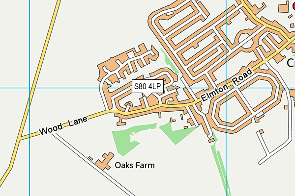 S80 4LP map - OS VectorMap District (Ordnance Survey)