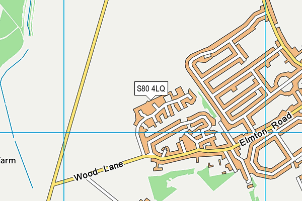 S80 4LQ map - OS VectorMap District (Ordnance Survey)