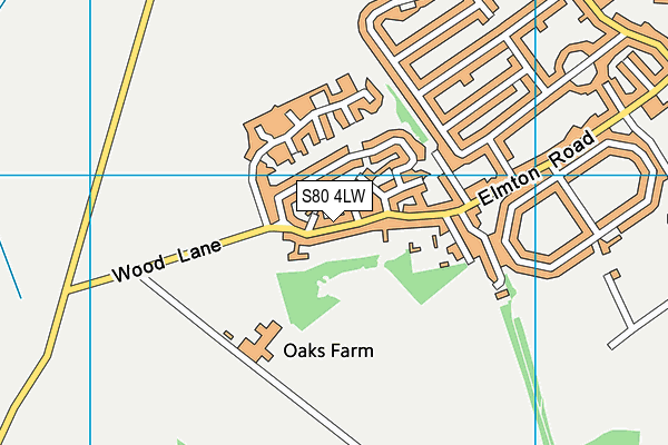 S80 4LW map - OS VectorMap District (Ordnance Survey)
