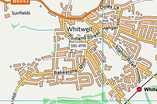 S80 4PW map - OS VectorMap District (Ordnance Survey)