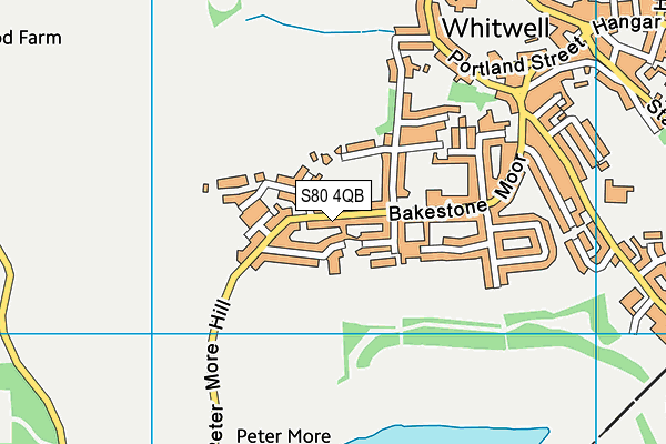 Bakestone Moor Recreation Ground map (S80 4QB) - OS VectorMap District (Ordnance Survey)