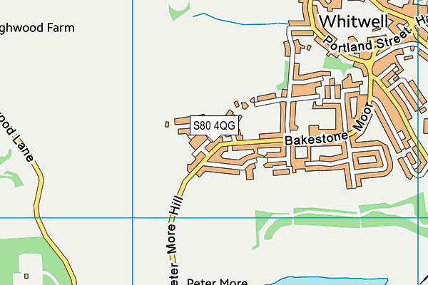 S80 4QG map - OS VectorMap District (Ordnance Survey)