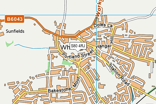 S80 4RJ map - OS VectorMap District (Ordnance Survey)