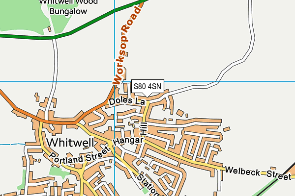 S80 4SN map - OS VectorMap District (Ordnance Survey)