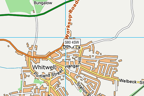 S80 4SW map - OS VectorMap District (Ordnance Survey)