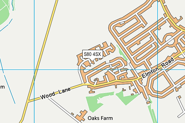 S80 4SX map - OS VectorMap District (Ordnance Survey)