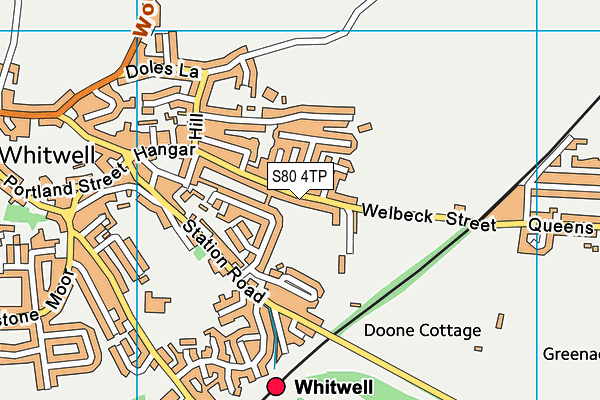 Welbeck St Recreation Ground map (S80 4TP) - OS VectorMap District (Ordnance Survey)