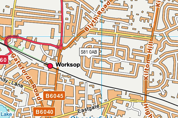 S81 0AB map - OS VectorMap District (Ordnance Survey)