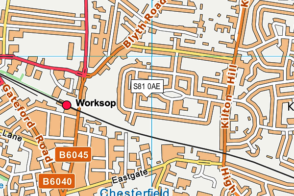 S81 0AE map - OS VectorMap District (Ordnance Survey)