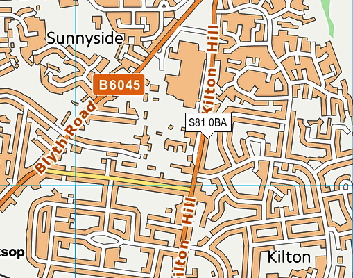 S81 0BA map - OS VectorMap District (Ordnance Survey)