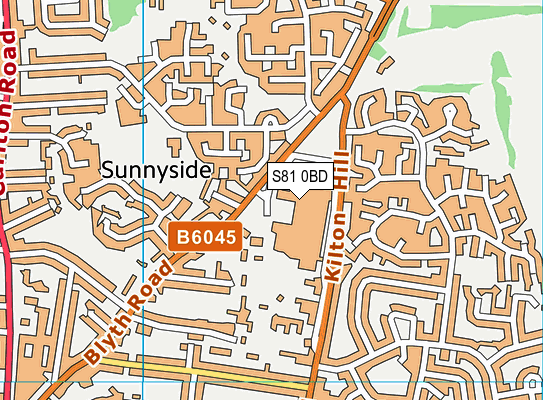 S81 0BD map - OS VectorMap District (Ordnance Survey)