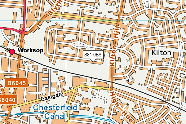 S81 0BS map - OS VectorMap District (Ordnance Survey)