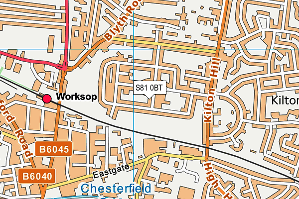 S81 0BT map - OS VectorMap District (Ordnance Survey)
