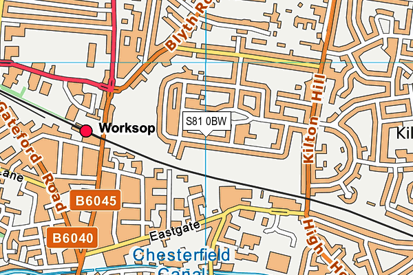 S81 0BW map - OS VectorMap District (Ordnance Survey)